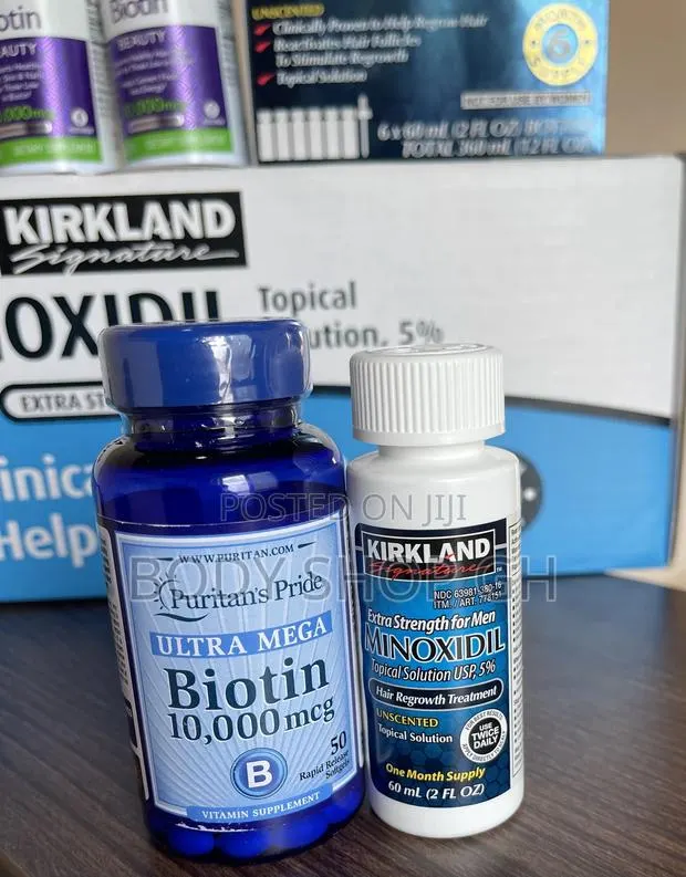 Beard Growth Starter Pack - Kirkland Minoxidil + Biotin · Photo 1