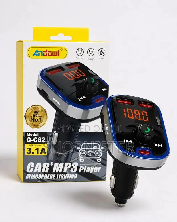 Car MP3 Player Bluetooth FM Transmitter Fast Charger · Photo 1