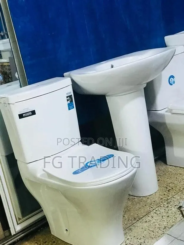 Toilet Seat - Basin + Pedestal - Complete Water Closet · Photo 1