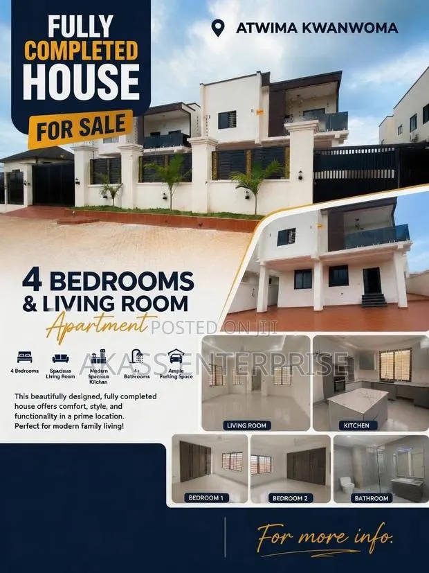 Furnished 4bdrm Mansion in Atiwma Kwanwoma for sale · Photo 1