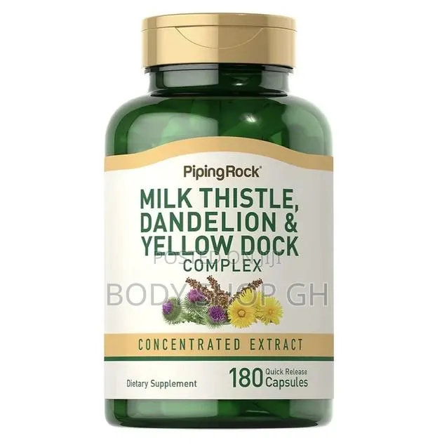 Piping Rock Milk Thistle, Dandelion Yellow Dock | 180 Capsules | · Photo 1