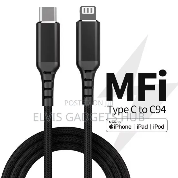 Pd3ow Mfi Certified Fast Charger Usb-C to Lightning Fast Cable · Photo 1