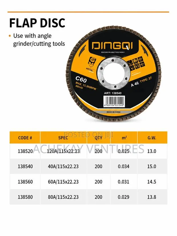 Dingqi Flap Disc 115x22.23mm for Angle Grinder · Photo 1