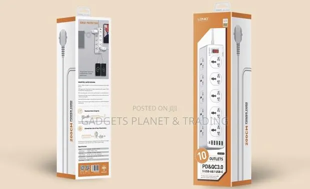 Ldnio 10 Ports 2500w 10a Power Strip With 33w 3 Usb 3 Usb-c Ports · Photo 1