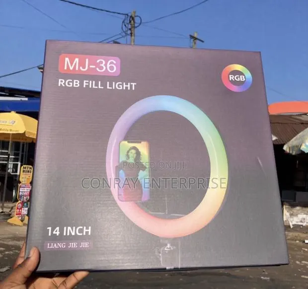 RGB Led Ring Lighs (14”). · Photo 1
