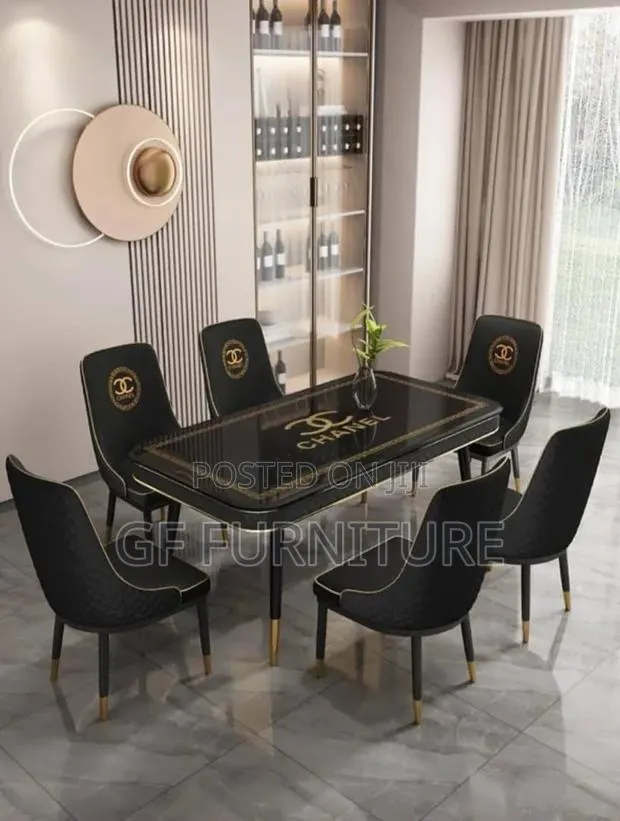The Grande Couture 6-seater Dining Set Polished Marble · Photo 1
