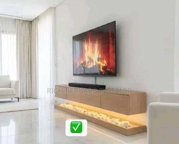 7feet Tv Unit Come With Pebbles and Led Light With Free Installation · Photo 1
