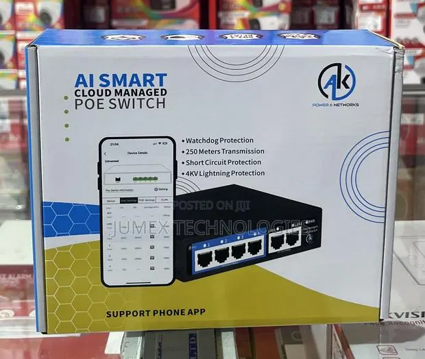 4port Ai Smart Cloud Managed Poe Switch Ak Power Network · Photo 1