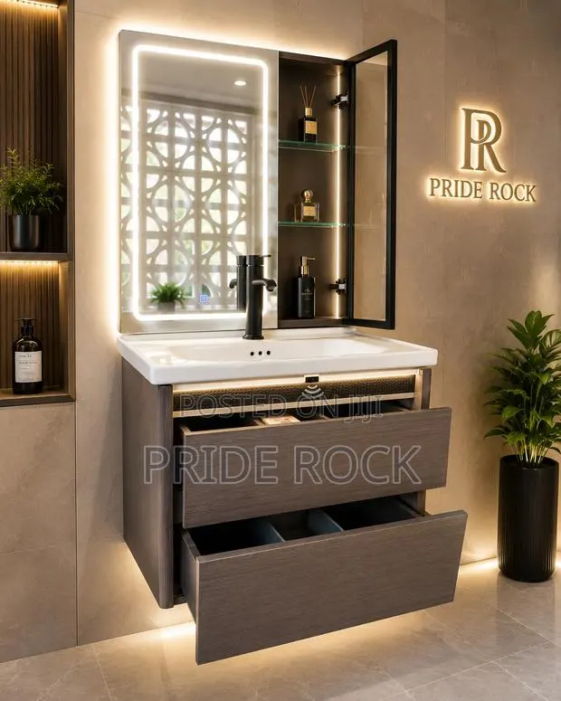 Cabinet Basin With Led Mirror, Mixture Tap and Pop Up Waste · Photo 1