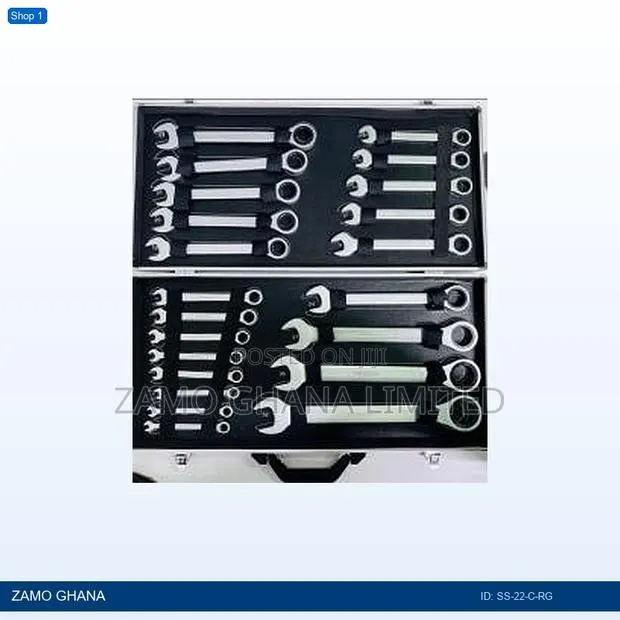 Combination Spanner Set 22pcs Ratchet Gear 6-32mm - Ss-22-C-Rg · Photo 1