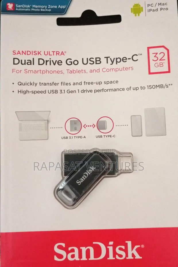 Sandisk 32GB Ultra Dual Drive Go USB Type-C Flash Drive · Photo 1
