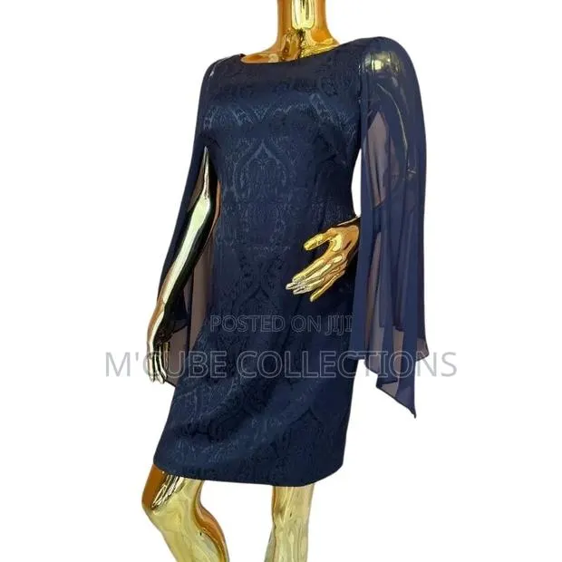 Navy Blue Bell Sleeve Dress · Photo 1