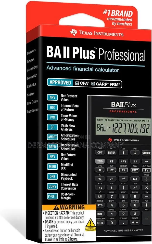 BA II Plus Professional Financial Calculator Texas Instruments · Photo 1