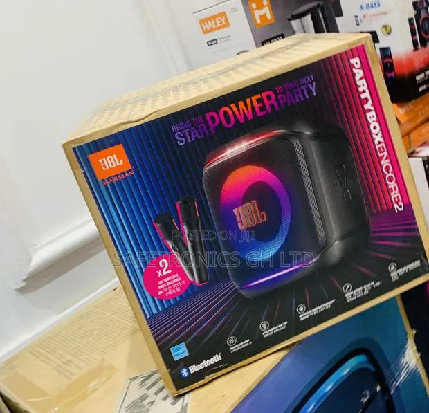 JBL Bass-Line Partybox (Encore 2) Portable Speaker With 2 Mics · Photo 1