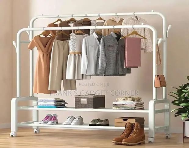 Metal Clothes Rack With Hanging Rails · Photo 1