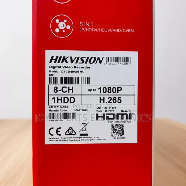 8-Channel Hikvision DVR — Model: DS-7208HGHI-M1/T · Photo 1
