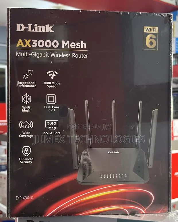 D-Link Ax3000 Mesh Multi- Gigabit Wireless Router Dir-X3010 Wifi6 · Photo 1