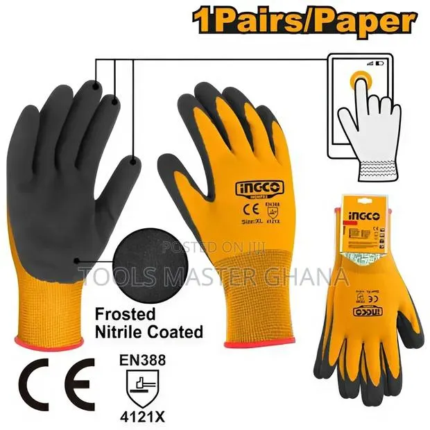 Nitrile Frosted Coated Gloves - Hgnf03 · Photo 1