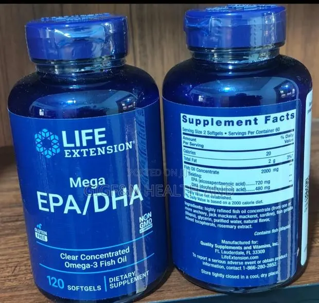 Mega Epa/Dha, 120 Softgels ( 1000mg Per Softgel) 2028 Expiry · Photo 1