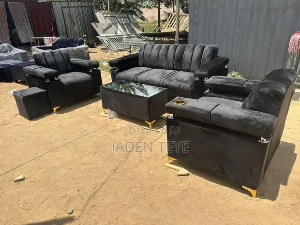 Black Luxury Family Set Sofa