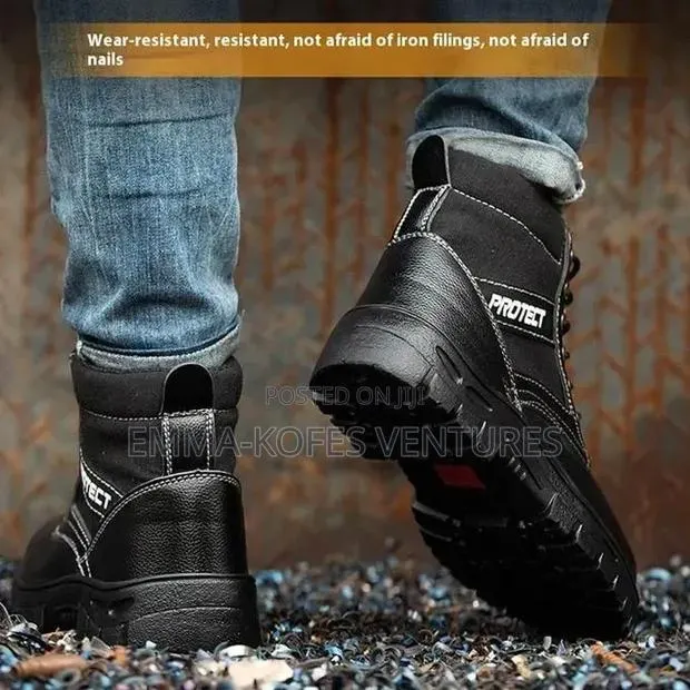 Waterproof Steel Toe Boots - Leather Steel Toe Shoe Non Slip Resistant · Photo 1