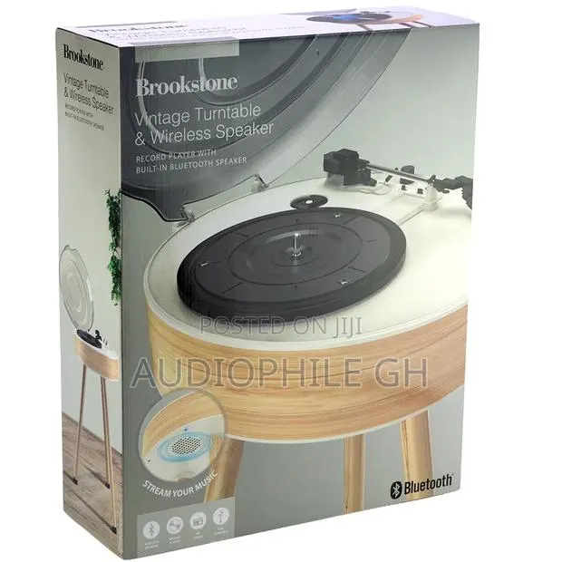 Brookstone Vintage Turntable and Wireless Speaker · Photo 1