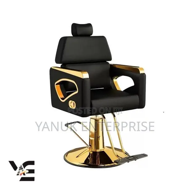 Adjustable Gold Salon and Barbering Chair · Photo 1