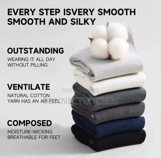 100% Pure Cotton Socks. AntiOdor, Antibacterial, Breathable Long Sock · Photo 1