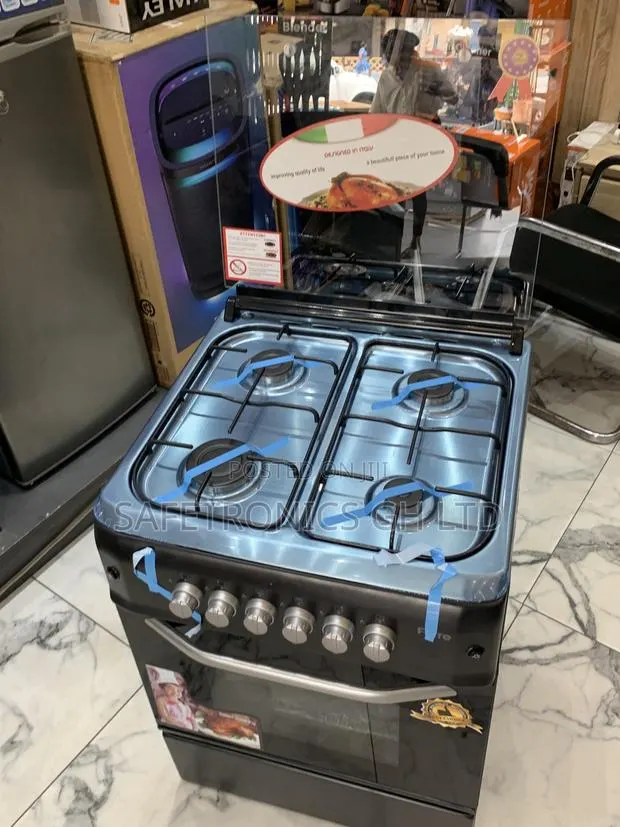 Exclusive Black Ferre 60x60cm 4-Burner Freestand Gas Cooker With Oven · Photo 1