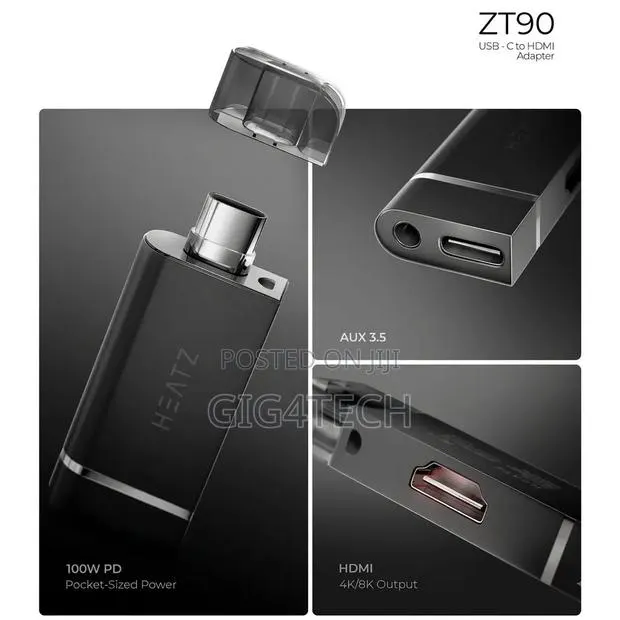Heatz Zt90 USB-C to Hdmi/Aux/Pd100w Adapter · Photo 1