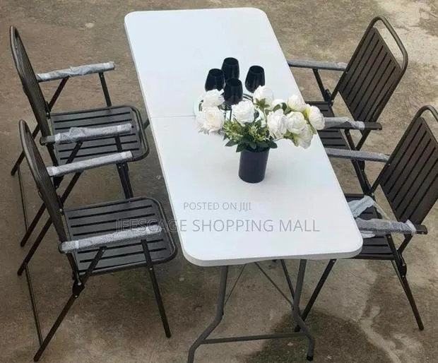 Folding Table and 4 Chairs Set