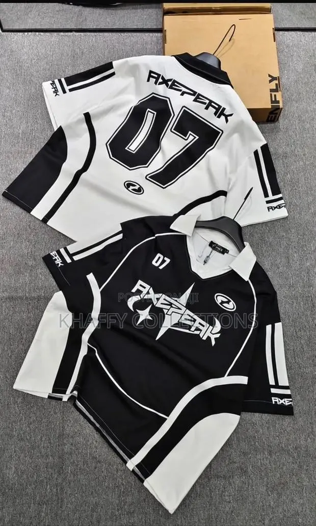 AXEPEAK 07 Racing Jersey Polo Shirt - Black & White · Photo 1