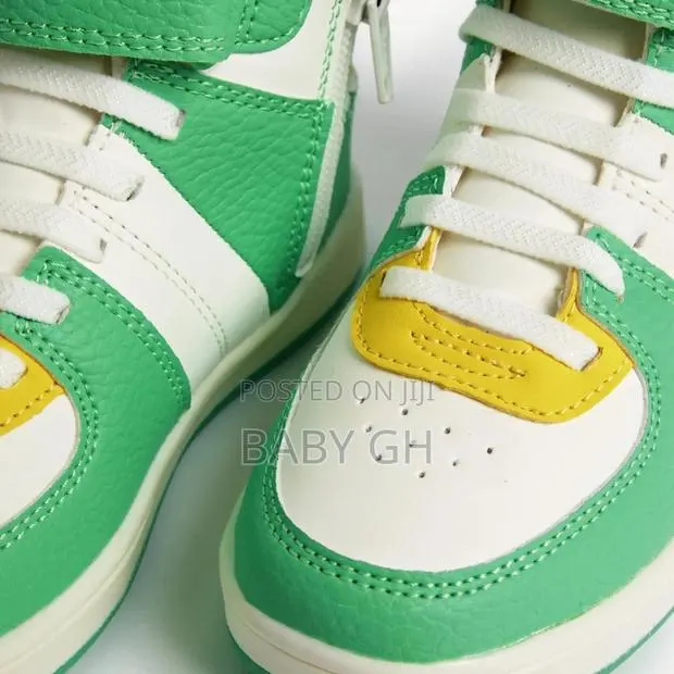 M S Kids Green White High Top Trainers · Photo 3