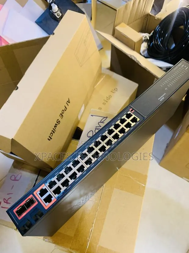 Ai Smart 24port Unmanaged Poe Switch With 2 Uplink Gigabit X 2sfp Port · Photo 1