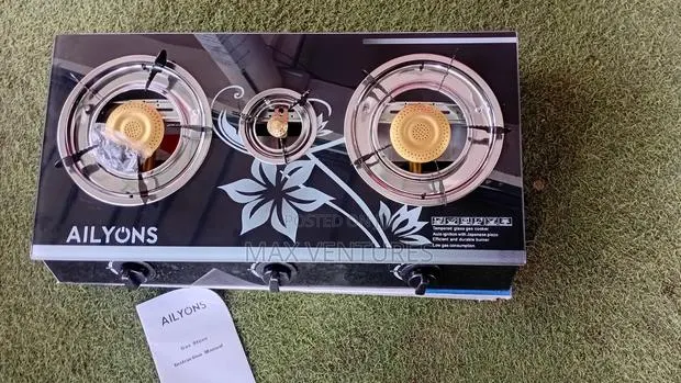 Ailyons Glass Top Stove – 3in1 Design for Modern Kitchens 3 Gas Burner · Photo 1