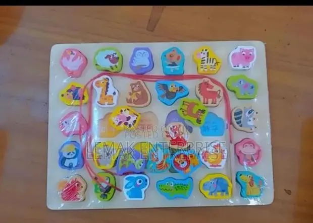 Toys Wood Animal Block Shapes Color Puzzle for Montessori Baby · Photo 2