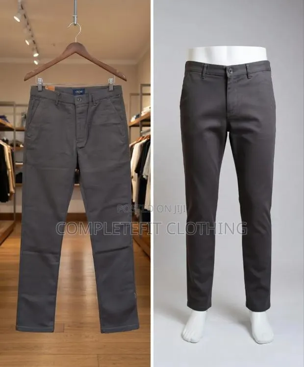 Gray and Brown Khaki Trousers for Men · Photo 1