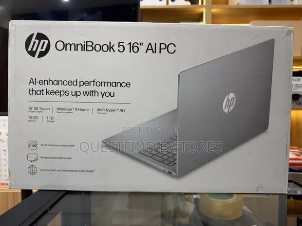 New Laptop HP OmniBook 5 16" 16GB AMD Ryzen 7 SSD 1T