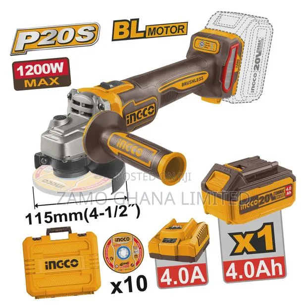 Cordless Angle Grinder 20v 4.5" 1200w + Battery - P1c4 - Cagli · Photo 1