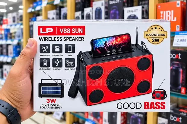 LP V88 SUN 10W Solar Bluetooth Speaker With RGB Lights - Low2High · Photo 1