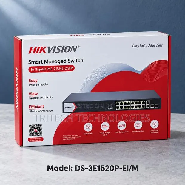 Hikvision Ds-3e1520p-Ei/M 16 Port Gigabit Smart POE Switch · Photo 1