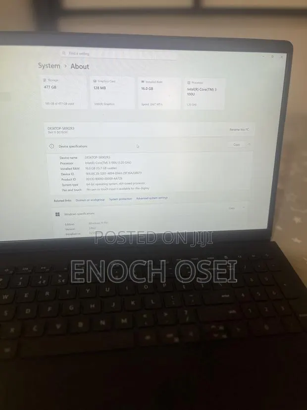 New Laptop Dell 16GB Intel Core 3 SSD 512GB · Photo 1