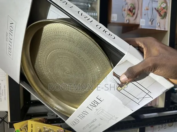 Gold Tray Top Folding Side Table · Photo 1