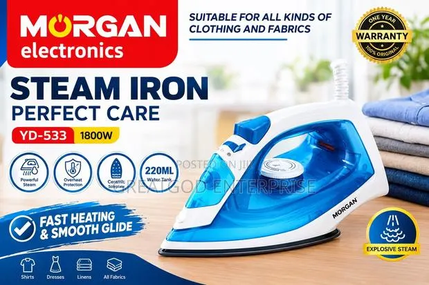Morgan Electronics Perfect Care Steam Iron 1800W · Photo 1
