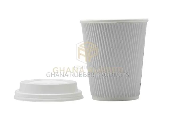 Ripple Paper Cups + Lids 8oz White (1000pcs) · Photo 1