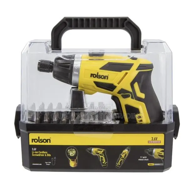 Rolson 3.6V Cordless Rechargeable Screwdriver Bits With Torch Light · Photo 1