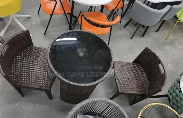 Space-Saving Round Rattan Bistro Set,(2 Seater Dining Set) · Photo 2