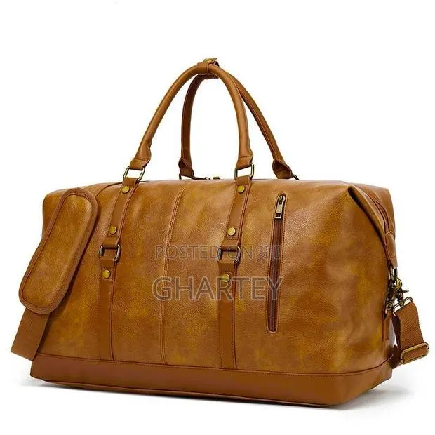 Quality Waterproof Leather Material Duffle Bag || Brown · Photo 1