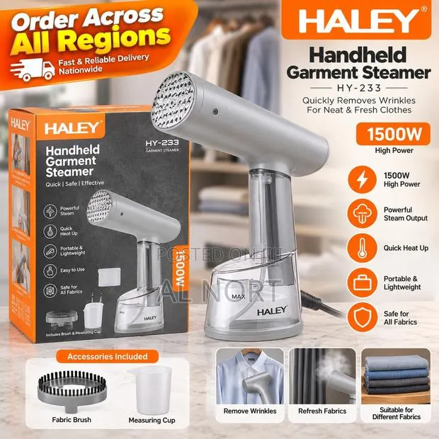 Handheld Garment Steamer – Portable Clothes Steamer With Fabric Brush · Photo 1