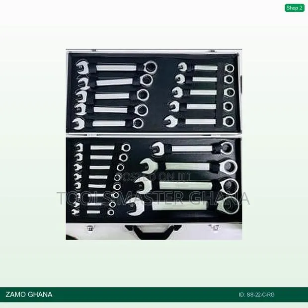 Combination Spanner Set 22pcs Ratchet Gear 6-32mm - Ss-22-C-Rg · Photo 1